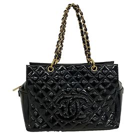 Chanel Matelassé Chain Tote Bag Black