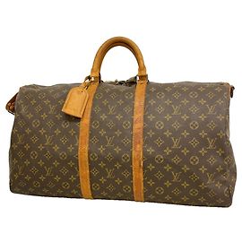 Louis Vuitton Boston Monogram Keepall Bandoulière 55 Castaño