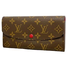 Louis Vuitton Monogram Portefeuille Emilie Long Wallet Marrone Rosso