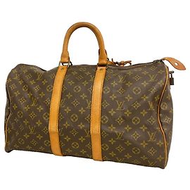 Louis Vuitton Brown Boston Monogram Keepall 45 Marrone