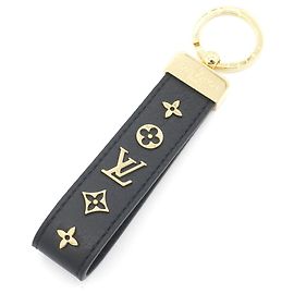 Porte-clés Charme en cuir Louis Vuitton Noir Doré