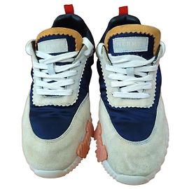 Hermès Sneakers Camoscio e Nylon Blu Beige Blu Beige
