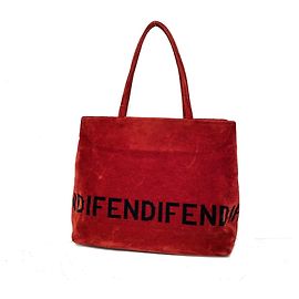 Bolso Tote Fendi de velur Negro Roja