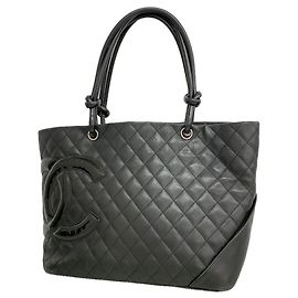 Chanel Cambon Lambskin Tote Bag Black