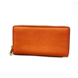 Gucci Orange Leather Long Wallet Orange