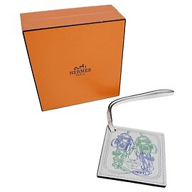 Hermès Pingente de bolsa Hermes - Brides de Gala Carre Nano Branco