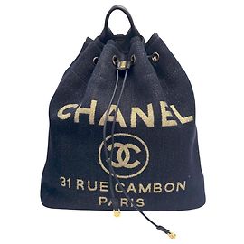 Chanel Rucksack aus navyfarbenem Canvas Marineblau