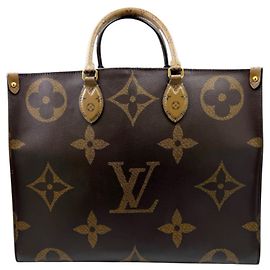 Saco Tote Louis Vuitton Monogram Giant Reverse OnTheGo GM Marrom