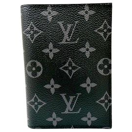 Protège-passeport Louis Vuitton Monogram Eclipse Noir