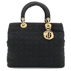 Saco Tote Christian Dior Lady Cannage Preto