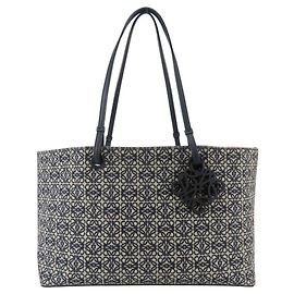 Loewe East West Tote Bag Brown Navy blue