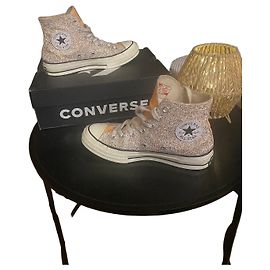 Converse x J.W. Anderson Glitzer High-Top Sneaker Silber Pink Orange