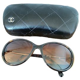 Chanel Sonnenbrille Schildpatt und Gold Braun Golden