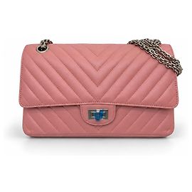 Chanel 2.55 Reissue Mini Flap de piel de becerro chevron rosa Rosa