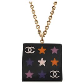 Chanel Square Coco Mark Star Necklace Pendant Black Multiple colors