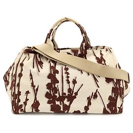 Prada Canapa Stamper Tote Bag Braun Roh
