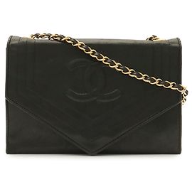 Bolsa de Ombro Chanel Coco Mark Chain Preto