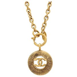 Collar de cadena redondo Chanel Coco Mark Medallion Dorado