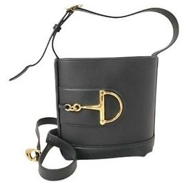 Borsa a tracolla GUCCI in pelle nera Nero