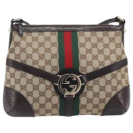 Gucci Reins Web Canvas Medium Beige