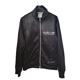 Giacca Track in pelle nera Helmut Lang Nero