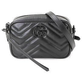 Borsa a spalla mini Gucci GG Marmont Nero