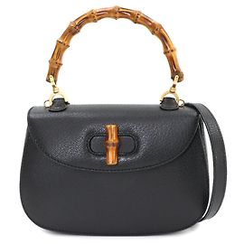 Borsa a mano 2 vie Mini Bamboo Gucci Nero