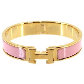 Bracciale Hermès Clic H PM in Oro Rosa Rosa D'oro