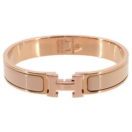 Hermès Hermes Clic H GM Bangle in Beige and Rose Gold Beige Golden
