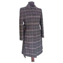 Cappotto in lana a quadri Burberry Nero Grigio