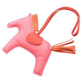 Hermès Acessório Charm Hermes Rodeo MM Rosa Vermelho Laranja