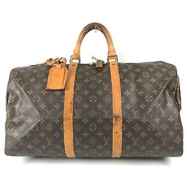 Mala de Viagem Louis Vuitton Monogram Keepall 50 Marrom