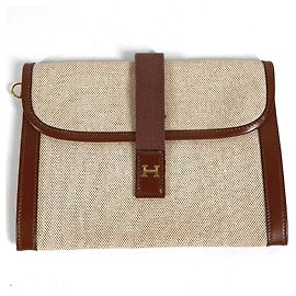 Hermès Bolso Hermes Vintage H Logo Castaño Beige