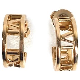 Autre Marque Boucles d'oreilles Tiffany & Co. Atlas Logo en or 18K Doré