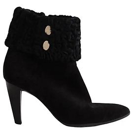 Botas Salvatore Ferragamo em camurça preta Preto