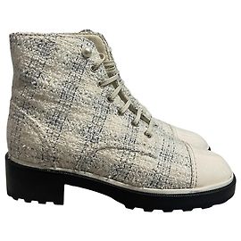 Weiße Chanel Stiefeletten T.41 Weiß