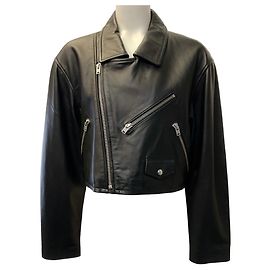 Iro Black Leather Castilli Moto Jacket Black