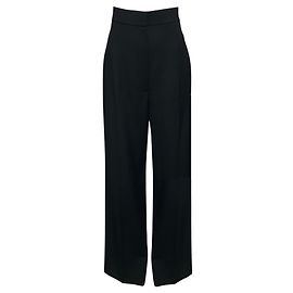 Alexander McQueen schwarze Hose mit hoher Taille und weitem Bein Schwarz