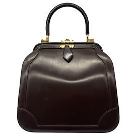 Judith Leiber Brown Leather Top Handle Bag Brown