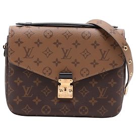 Louis Vuitton Pochette Metis Canvas Flap Crossbody Monogram Reverse Marron