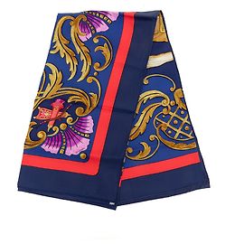 Pañuelo de seda Hermès Cheval Turc Azul 90 Scarves Azul