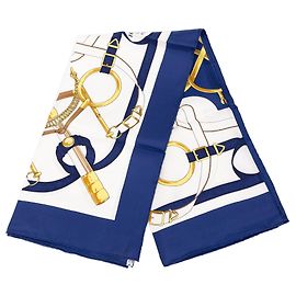 Foulard di seta Hermès Eperon D Or Bianco 90 Scarves Bianco