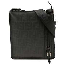 Bolsa Tiracolo Fendi Zucca Spalmati preta Preto