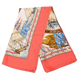 Hermès Vive le Vent Plissierter Seidenschal Rosa 90 Pink
