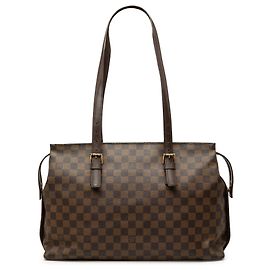 Sac à épaule Chelsea Louis Vuitton Damier Ebene Marron Marron