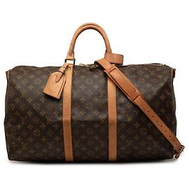 Brown Louis Vuitton Monogram Keepall Bandouliere 50 Travel Bag Brown