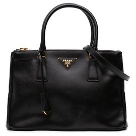 Sac à main Prada Small Saffiano Lux Galleria Double Zip Noir Noir