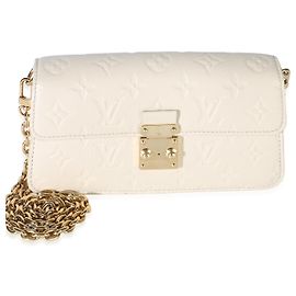 Louis Vuitton Cream Monogram Empreinte Metis Wallet On Chain Beige