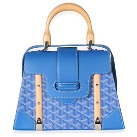 Goyard Blue Goyardine Canvas Saigon PM Bleu