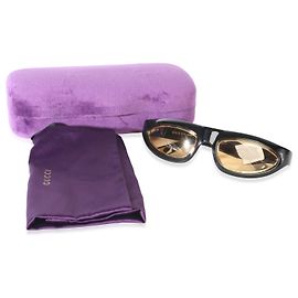 Gafas de sol máscara Cateye Gucci de acetato negro con logotipo dorado Otro